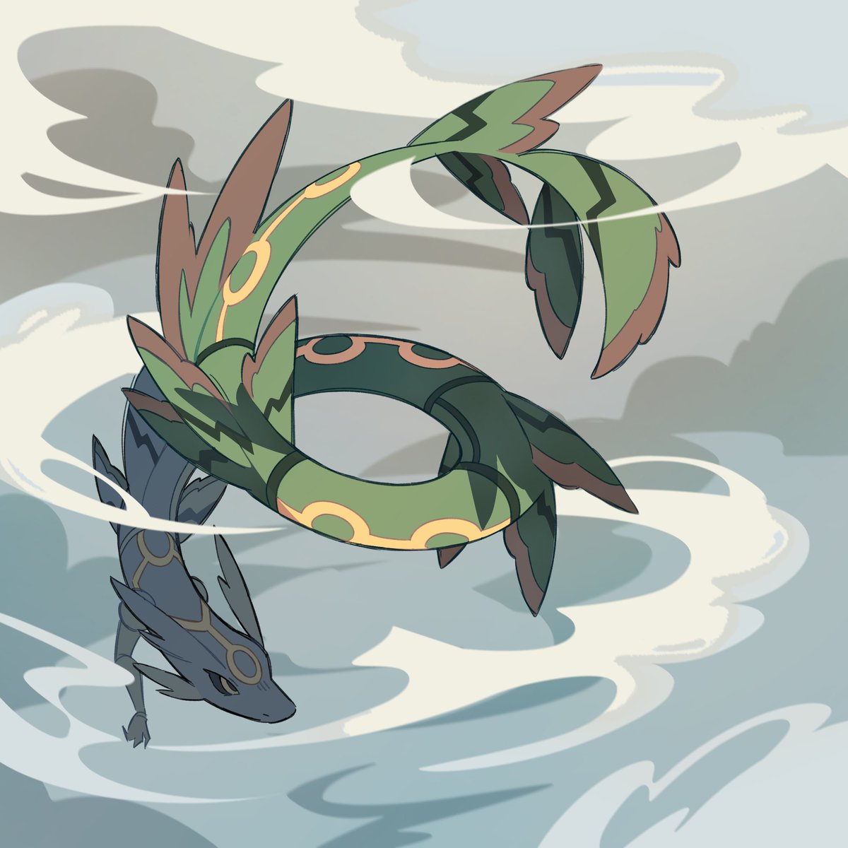 hamburgergummys's tweet photo. drew a rayquaza to replace my brother’s ai wallpaper 😭
#pokemon https://t.co/kfDPbJBqod
