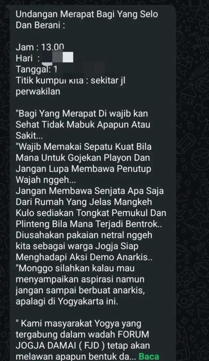 bourdyu's tweet photo. "Jaga warga" tapi nyiapin tongkat buat mukul massa aksi ""anarkis"" 😅 bangsat semua https://t.co/e3XmAa1XmR