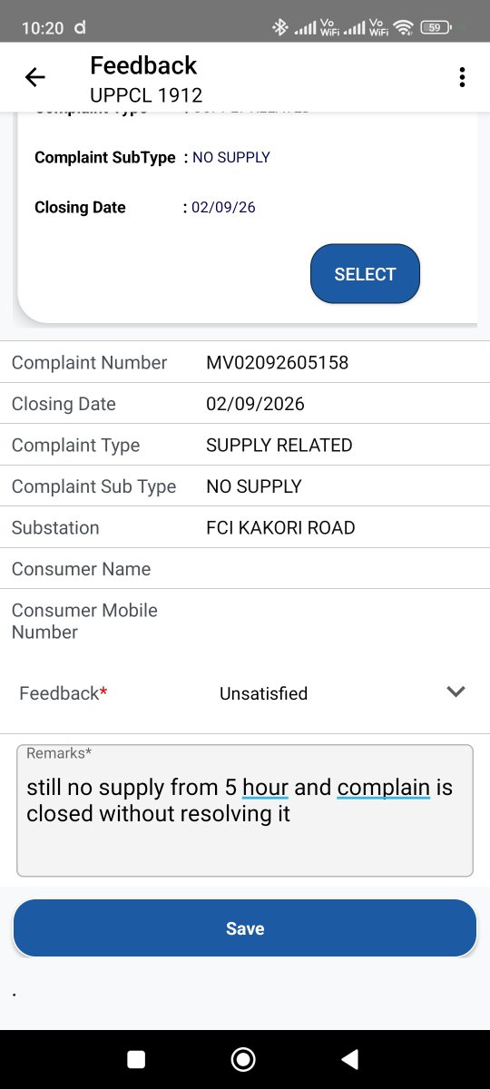 Humanbeingg100's tweet photo. @UPPCLLKO 🚨 No supply for last 5hr
My complaint has been closed without resolving the problem
📍 FCI Power House, Kakori Lucknow
Please restore the supply and solve the reopen complaint
@CMOfficeUP @EMofficeUP @UPPCLLKO @ZoneAmausi @MVVNLHQ @myogiadityanath @aksharmaBharat @AKSharmaOffice https://t.co/W6aQ0nantk