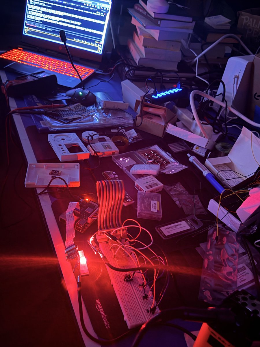 austingriffith's tweet photo. i have a degree in electrical engineering 

i dont mess with hardware for the same reason i dont mess with linux 

it’s a pain in the ass… but not any more! 

i can talk to my ai harness on my omarchy linux machine out loud while i work…

and i gave it vision so it can see my circuits and give feedback…

and it can ssh into my controller and install/run code…

and it can ship prints to my 3d printer…

right here it is controlling a laser and taking test readings and telling me how to adjust the sensor in realtime…

it feels like magic!!!