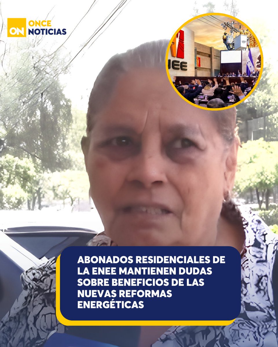 canal11hn's tweet photo. ⚡ Abonados residenciales de la ENEE expresan dudas tras la aprobación de las reformas energéticas. Algunos temen una posible privatización y un aumento en los costos del servicio. 🇭🇳 ¿Qué opina usted?
https://t.co/MCpKfkv1JF
#Abonados #Aprobación #ReformasEnergéticas #ENEE #Honduras