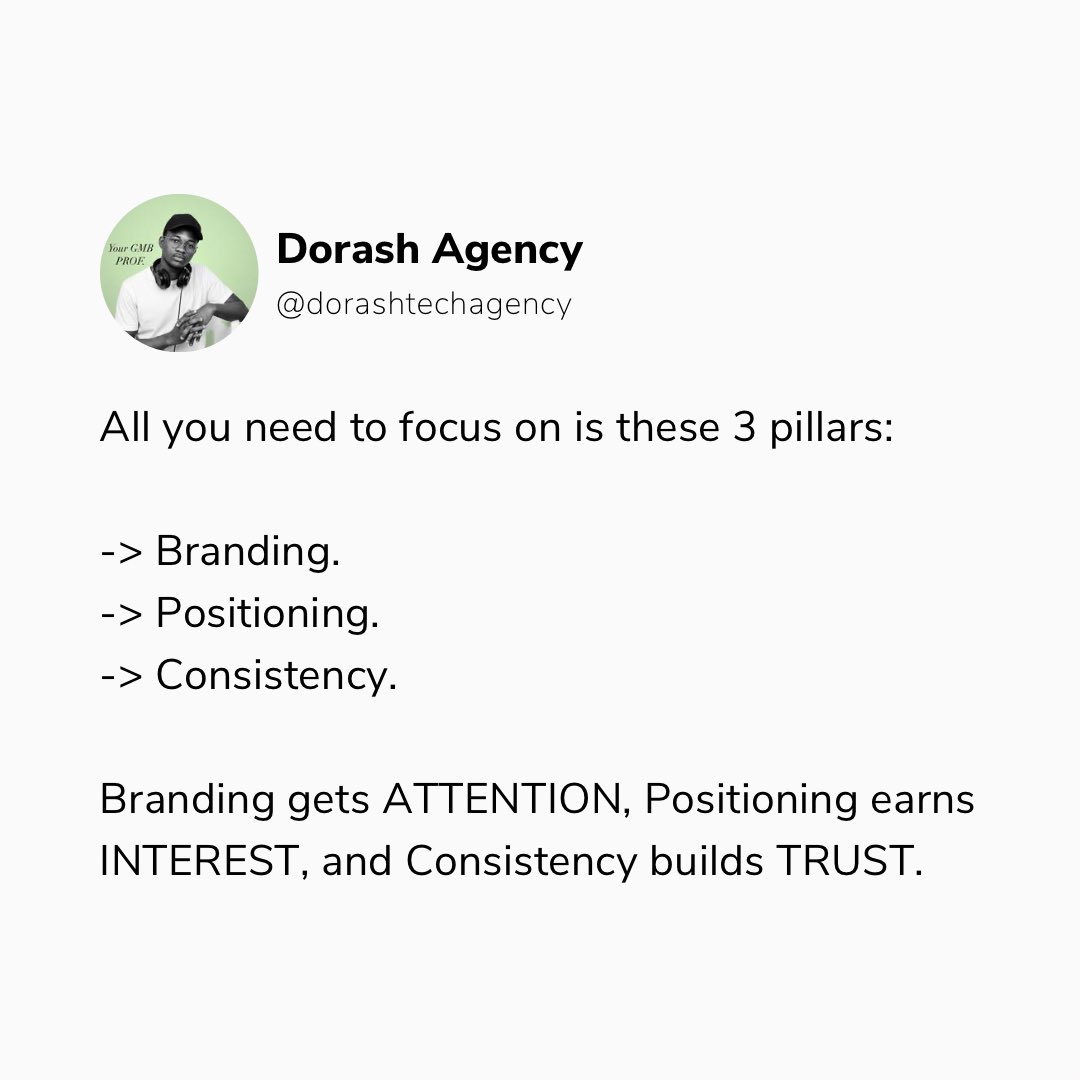 dorashagency's tweet photo. Get this things
And get it right !!
#BusinessStrategy #branding #Startuptoday #businessowners https://t.co/tYLcZXrBoA