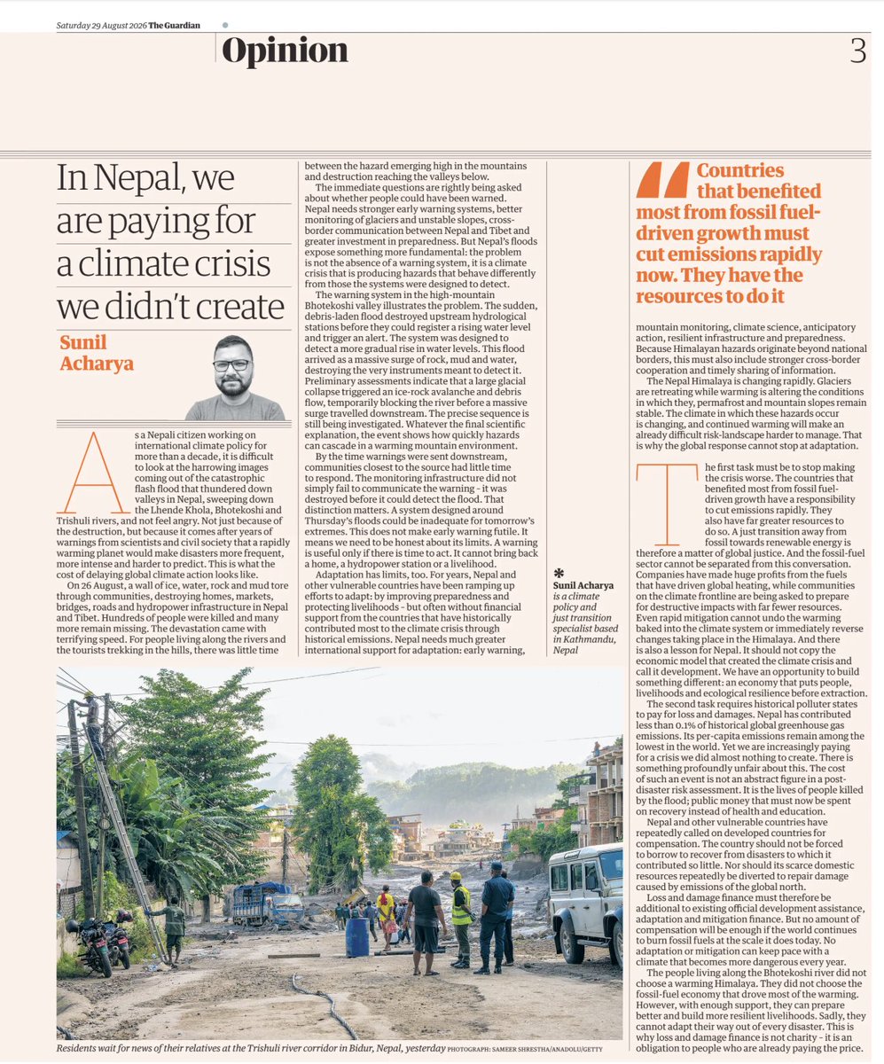 sunilnpl's tweet photo. 'Nepal-Tibet flood: this is the cost of not acting in the face of the climate crisis | my oped for @guardian 

https://t.co/An6Aslsz13 https://t.co/3fKTaHxumk