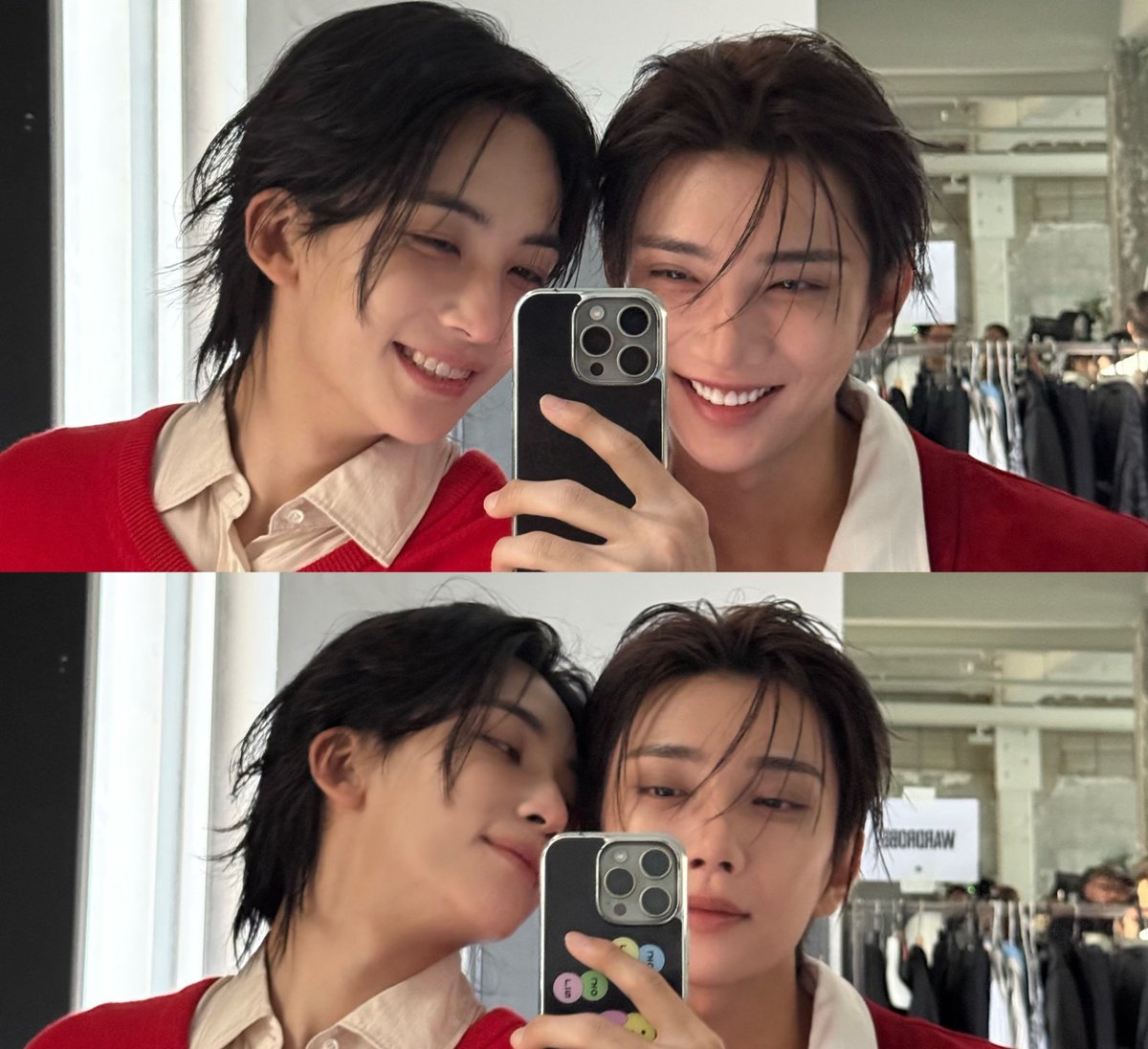 yuje3x2's tweet photo. 잠만... 사진 뜯어보다가 알게 된 건데 가운데랑 맨 아래랑 같은 폰 같음... 폰케 바꾼 것도 아니고 보정차이같은데?
중간 거는 정아니가 올리려고 폰케 가리고 보정한 거라 까맣게 칠한 거고 (반사광 없음)
아래거는 올릴 생각 없어서 보정 안 했는데 슈아가 원본으로 콜라주해서 올린 듯 미친; https://t.co/1mN61QyFas
