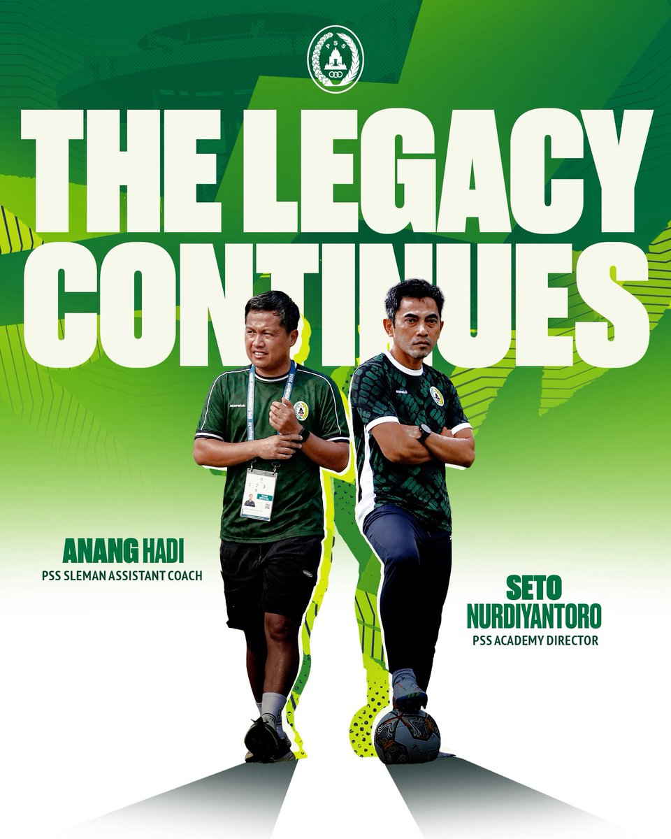 PSSleman's tweet photo. 𝑻𝒉𝒆 𝒍𝒆𝒈𝒂𝒄𝒚 𝒄𝒐𝒏𝒕𝒊𝒏𝒖𝒆𝒔. 

Seto Nurdiyantoro kembali ke PSS Sleman untuk mengemban peran sebagai Direktur PSS Academy, sementara Anang Hadi mendapat kepercayaan sebagai asisten pelatih di tim senior PSS.

Selamat bekerja. Selalu jaga api dan semangat Super Elang Jawa untuk terus tumbuh dari generasi ke generasi. 🦅

#PSS #COSE
