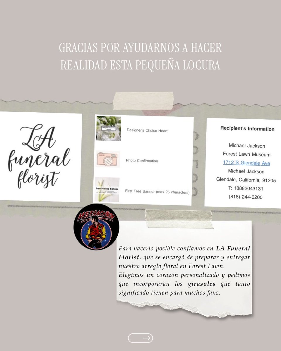 MJLEGACYBCN's tweet photo. Un pedacito de nosotros llegó hasta Michael ✨💐🌻💌 

Gracias de corazón por confiar en nosotrxs  y ayudarnos a hacer posible este bonito gesto. Miles de kilómetros nos separaban, pero el cariño encontró la manera de llegar. #HappyBirthdayMichaelJackson https://t.co/kVOMIb7Akw