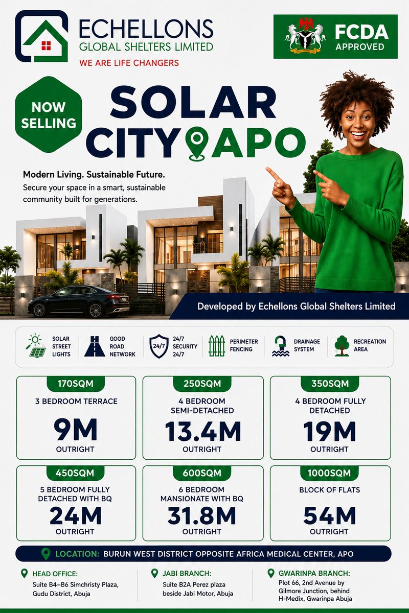 OfficialRPLng's tweet photo. Buy and build estate plot for sale in Apo Abuja 

WhatsApp: 08068163254
#realestate #investment #trending #luxury #estateland #plotofland #x #nigeria #invest #abuja https://t.co/7htYFqIvgV