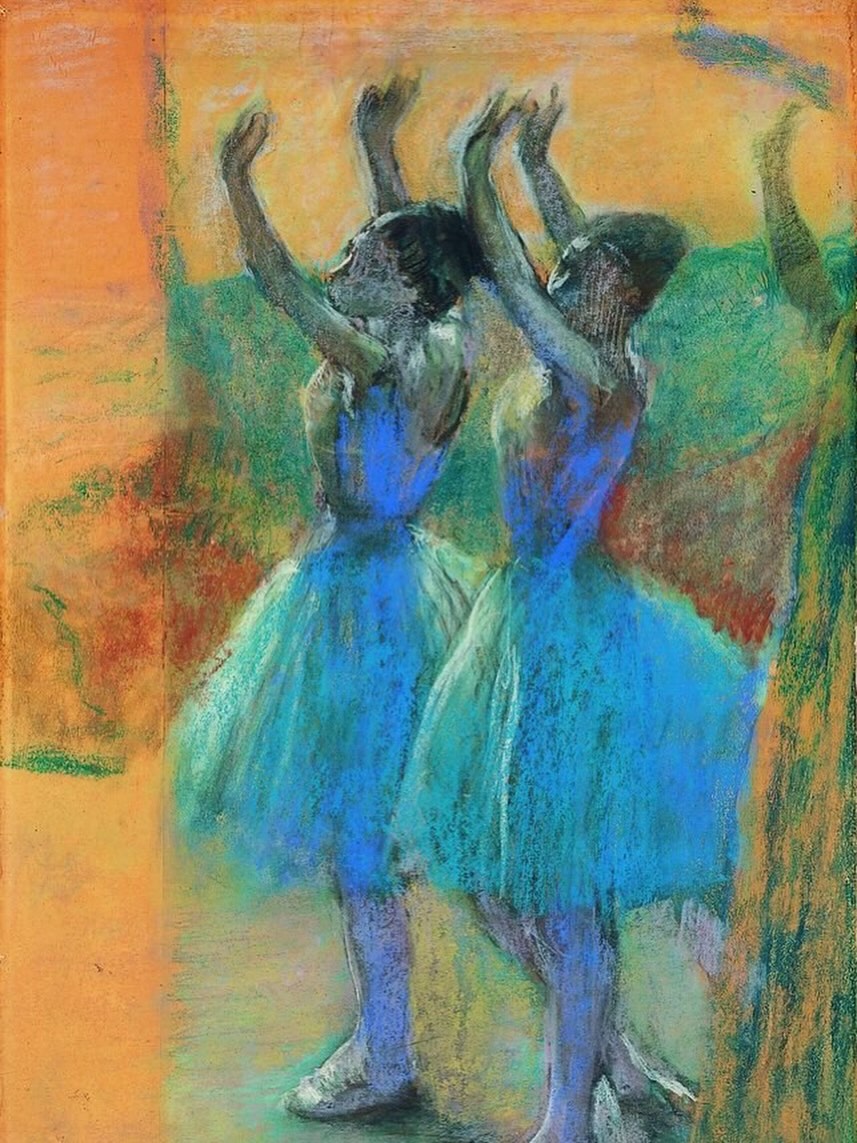 LurleneAlituf's tweet photo. Edgar Degas – “Dancers in Blue Skirts, ” 1900. Finding art in the rhythm of everyday life. https://t.co/ILsjTj6DgM