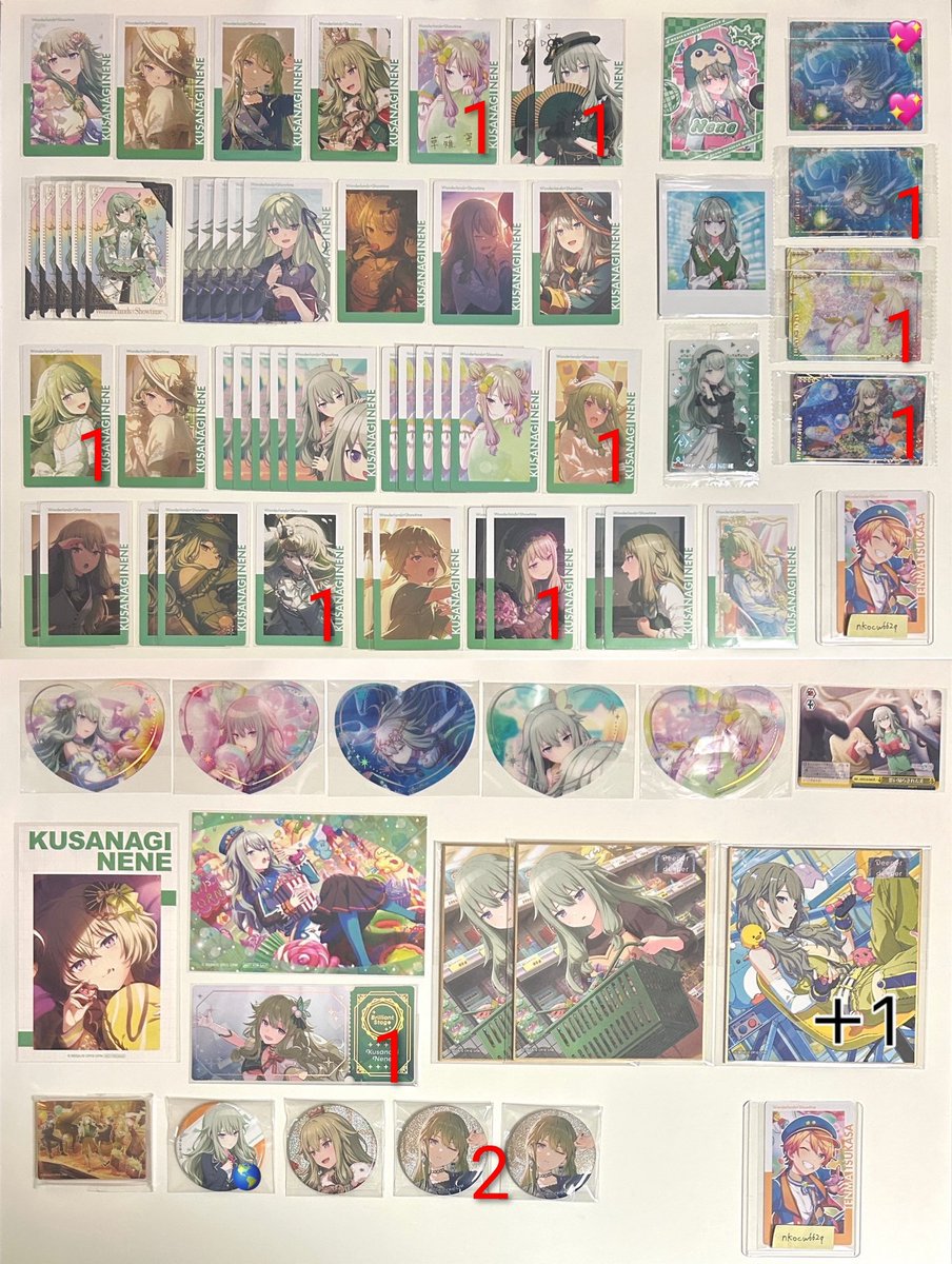 pudding1046's tweet photo. @nkocw662q こんにちは。
お世話になっております。
当方画像1を所持しております。
画像2に数字の付いたものと交換していただきたいのですが、可能でしょうか？比率はグリカ3⇆ウエハース3、特典＆箔押し＆チケット風カード⇆N2、グリ缶⇆N4で考えております。ご検討のほどよろしくお願いいたします。 https://t.co/W0cWBHA1AR
