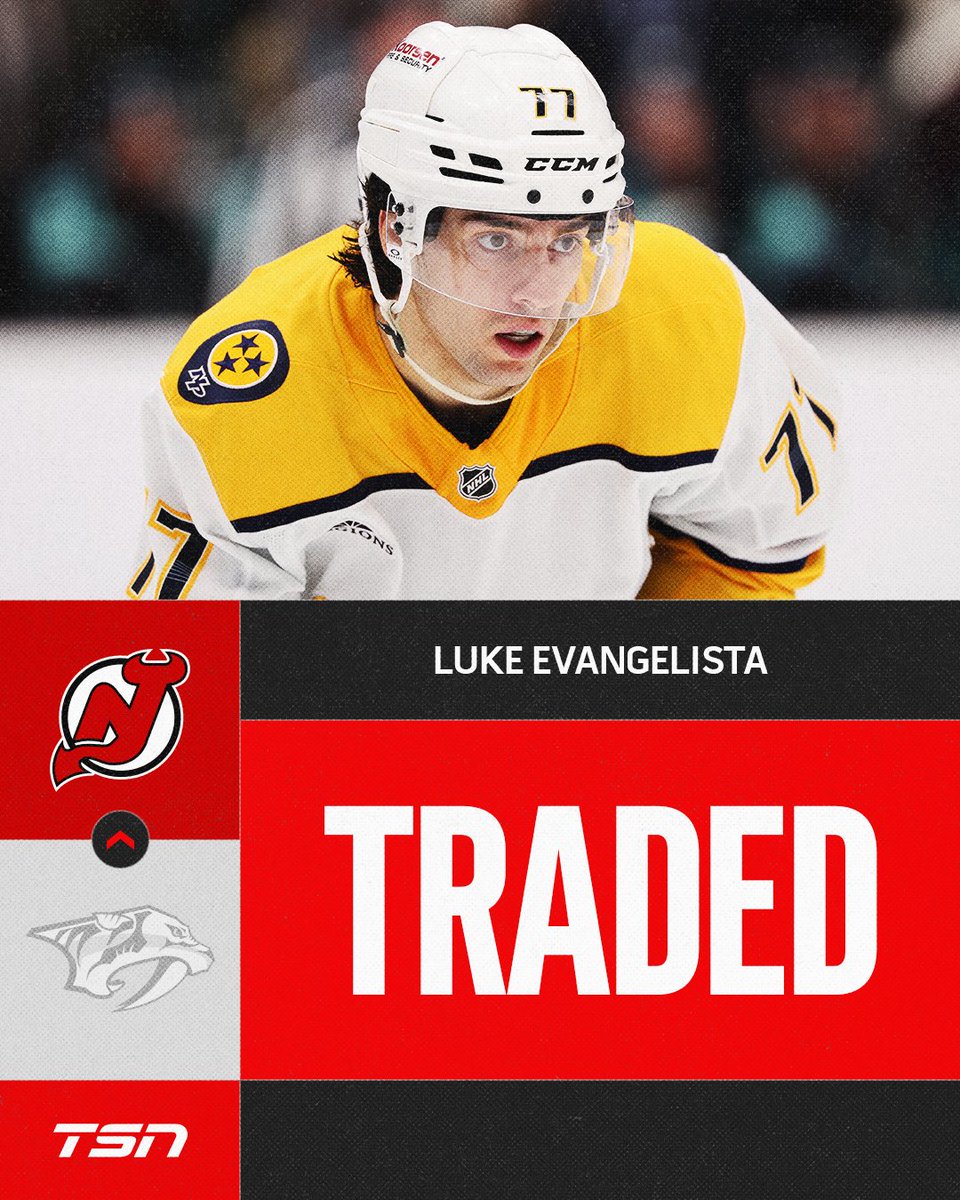 TSN_Sports's tweet photo. Luke Evangelista is heading to the Devils in exchange for a conditonal 2028 1st round pick (COL), and a 2028 2nd round pick. https://t.co/FG9JjEykyG