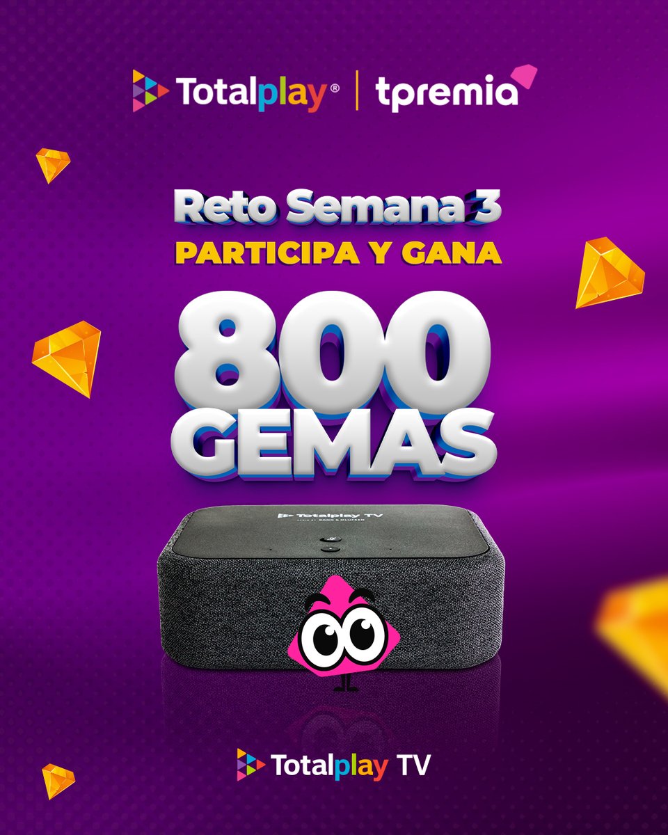 totalplaymx's tweet photo. Tu mejor plan comienza frente a la pantalla. 🍿 Participa en el Reto Semana 3, comparte tu experiencia con Totalplay TV y gana 800 Gemas. 💎 #Retotpremia

Consulta Términos y Condiciones en: https://t.co/isDtkKMwov https://t.co/jdcA08Y7aB