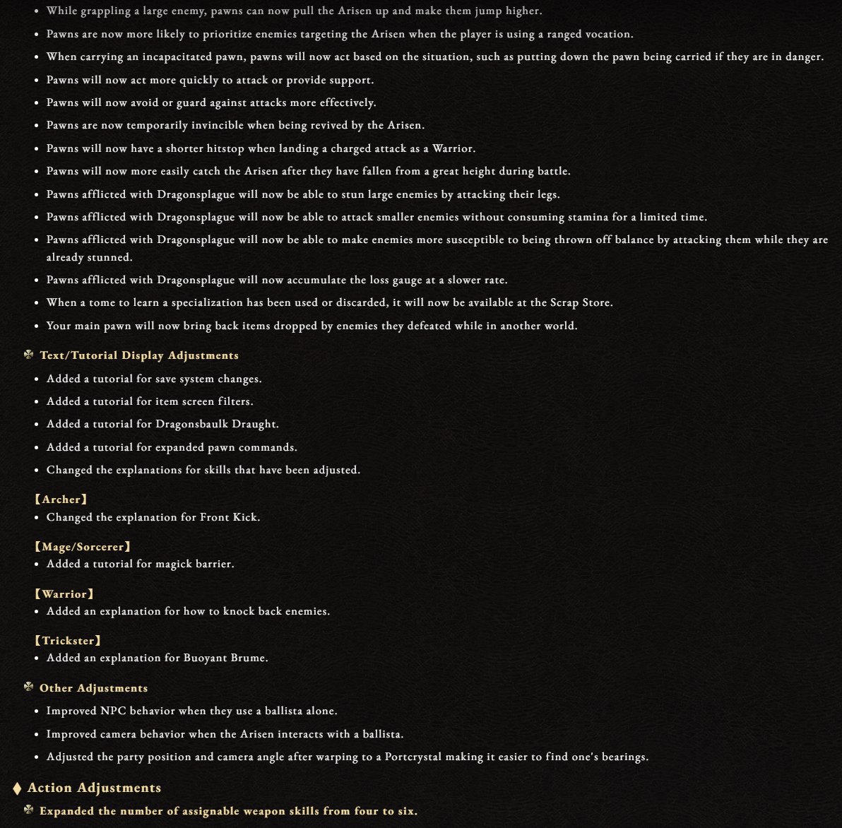 Wario64's tweet photo. Dragon's Dogma 2 Title Update https://t.co/gbA7z4rz52

-Performance improvements
-Save system improvements
-Dragonsplague adjustments
-Action adjustments https://t.co/EXQsCawACx