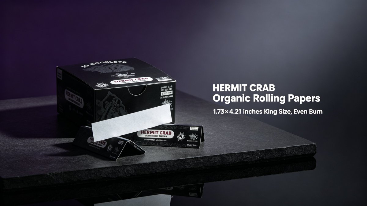 2023hermit63162's tweet photo. The Giant of Rolling Papers | HERMIT CRAB 44×107 mm, Roll Bigger \& Better   https://t.co/t66WLZ5LnT   The giant of rolling papers! HERMIT CRAB 44×107 mm extra-large sheets – roll bigger, fuller rolls with ease. 32 leaves per pack, 50 packs per box.   #HERMITCRAB #KingSize #WideRoll #RollingPaper #ExtraLarge
