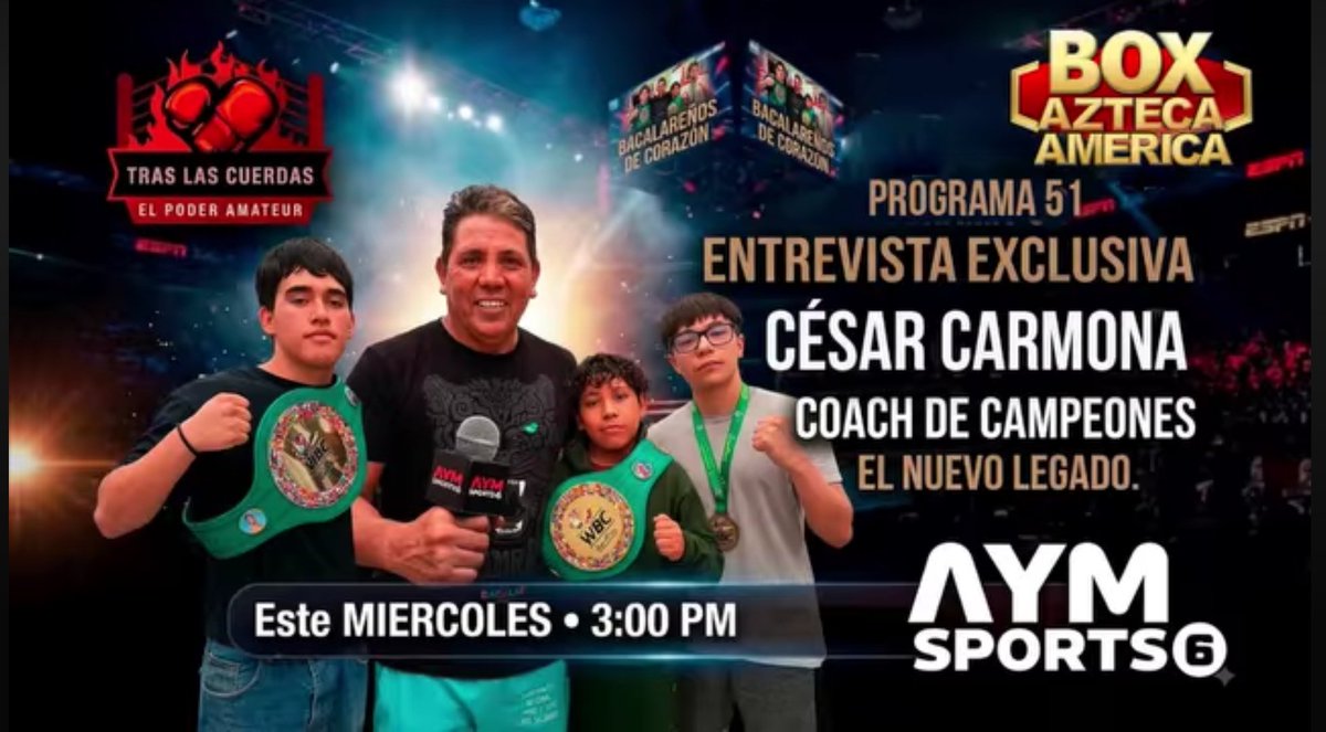 Chris85Montes's tweet photo. Programa 51  @traslascuerdas_ 

Charla con Cesar Carmona 🥊 sobre el torneo verde y oro del WBC Amateur 👑 

Manual del Ring, Boxeo en Corto, Trivia de la semana y muchos temas más 🔥

Producción @CesarCeron
🎙️ @box_felipebravo

#traslascuerdas #boxeoamateur #boxing #boxeo https://t.co/5fZ3M7v18S
