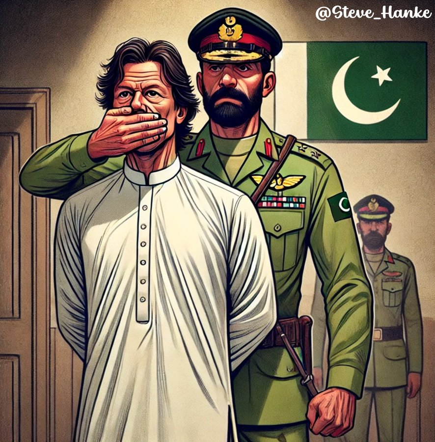 steve_hanke's tweet photo. #PAKWatch🇵🇰: WELCOME TO PAKISTAN, WHERE THE MILITARY RUNS THE SHOW.

FREE IMRAN KHAN. https://t.co/dAycLg41Xp
