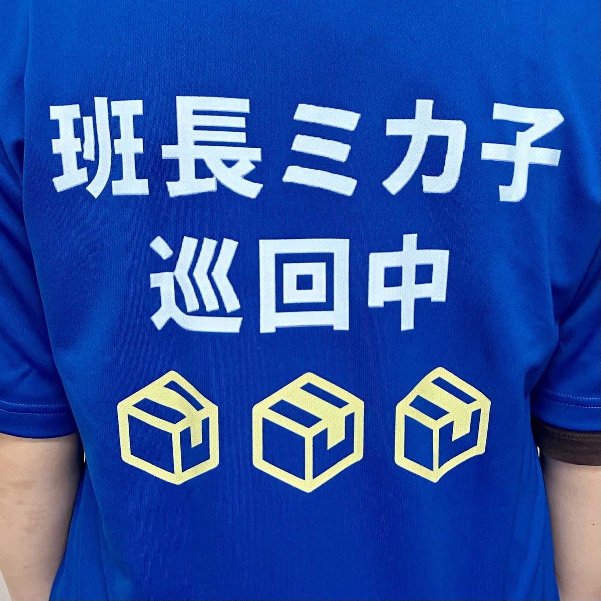 _mikalogi's tweet photo. おはようございます☀️
11月13日の展示会出展に向けて、着々と準備中です！

当日着るTシャツが届いたのでさっそく試着👕✨
胸元にはミカ子も♪

そして後ろは…
 「班長ミカ子 巡回中」📦📦📦

なかなかのインパクトでしょ！？🤣
当日はこのTシャツを目印にしてくださいね👀✨

#企業公式相互フォロー https://t.co/9DulCXabmB