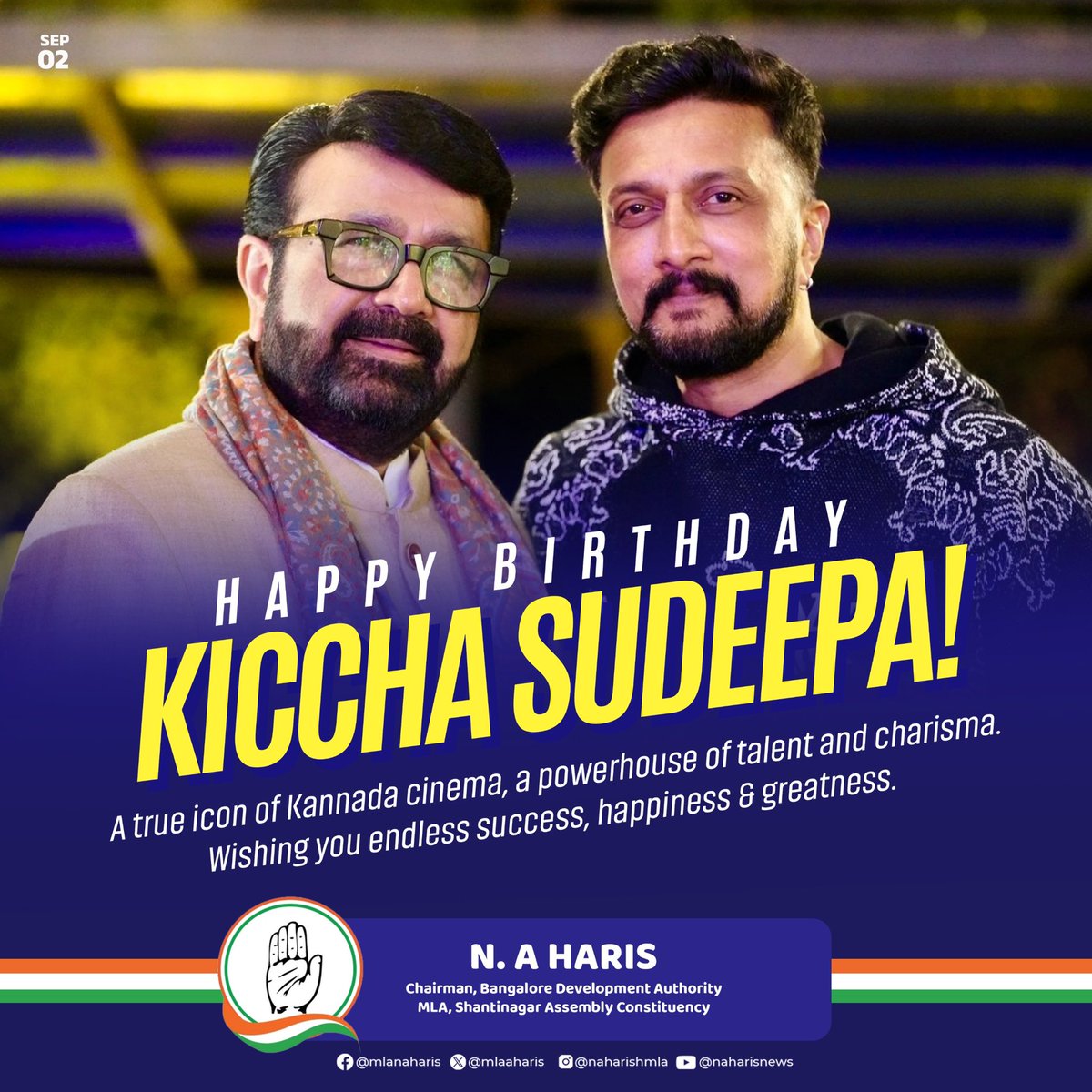 mlanaharis's tweet photo. Happy Birthday, @KicchaSudeep.
Wishing the pride of Kannada cinema endless success, happiness, and good health.
Keep inspiring, keep shining! https://t.co/36GZZghF5a
