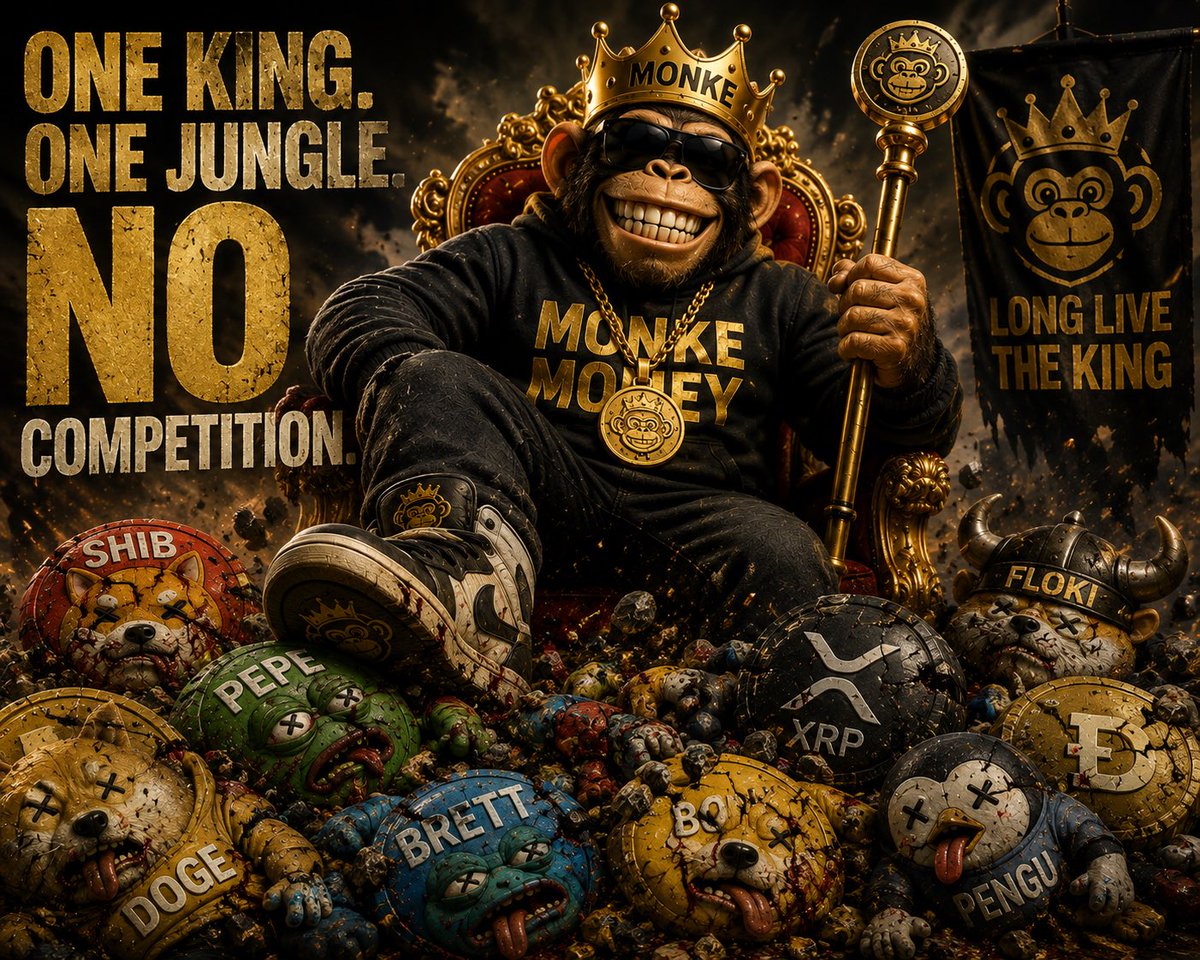 THEMONKEMONEY's tweet photo. 👑 Every meme had its moment. Now the jungle has a KING. 🐒🍌 $MONKE https://t.co/ZSP0WEpZl9
