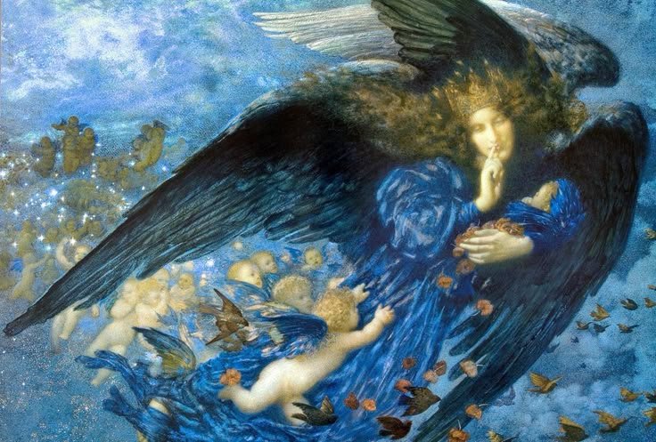 archive09_jpeg's tweet photo. Night with her Train of Stars – Edward Robert Hughes (1912). https://t.co/ljdGc8Xi5l