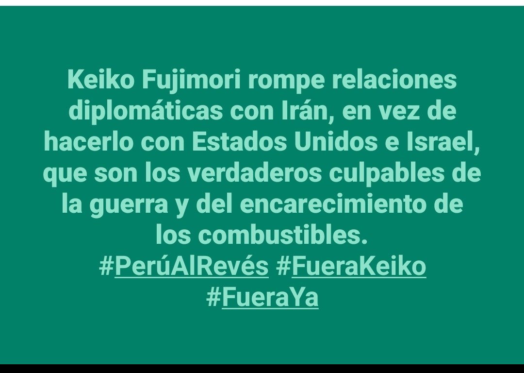 keikonova2026's tweet photo. @canalN_ El combustible subirá más. #FueraKeiko #FueraYa https://t.co/ZkmPfHos0T