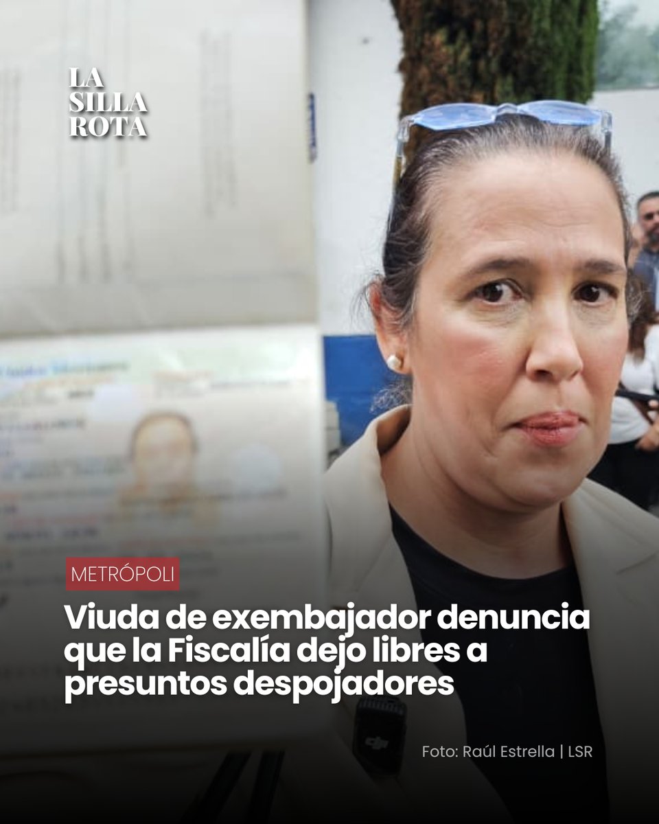 lasillarota's tweet photo. #Metrópoli | La viuda del exembajador Francisco Correa Villalobos denunció que, pese al aseguramiento de su vivienda en Cuajimalpa, los presuntos invasores fueron liberados. Safia afirmó que los agentes permitieron que retiraran sus pertenencias antes de salir del inmueble.
🔗 https://t.co/jYbaIleV7K

MP