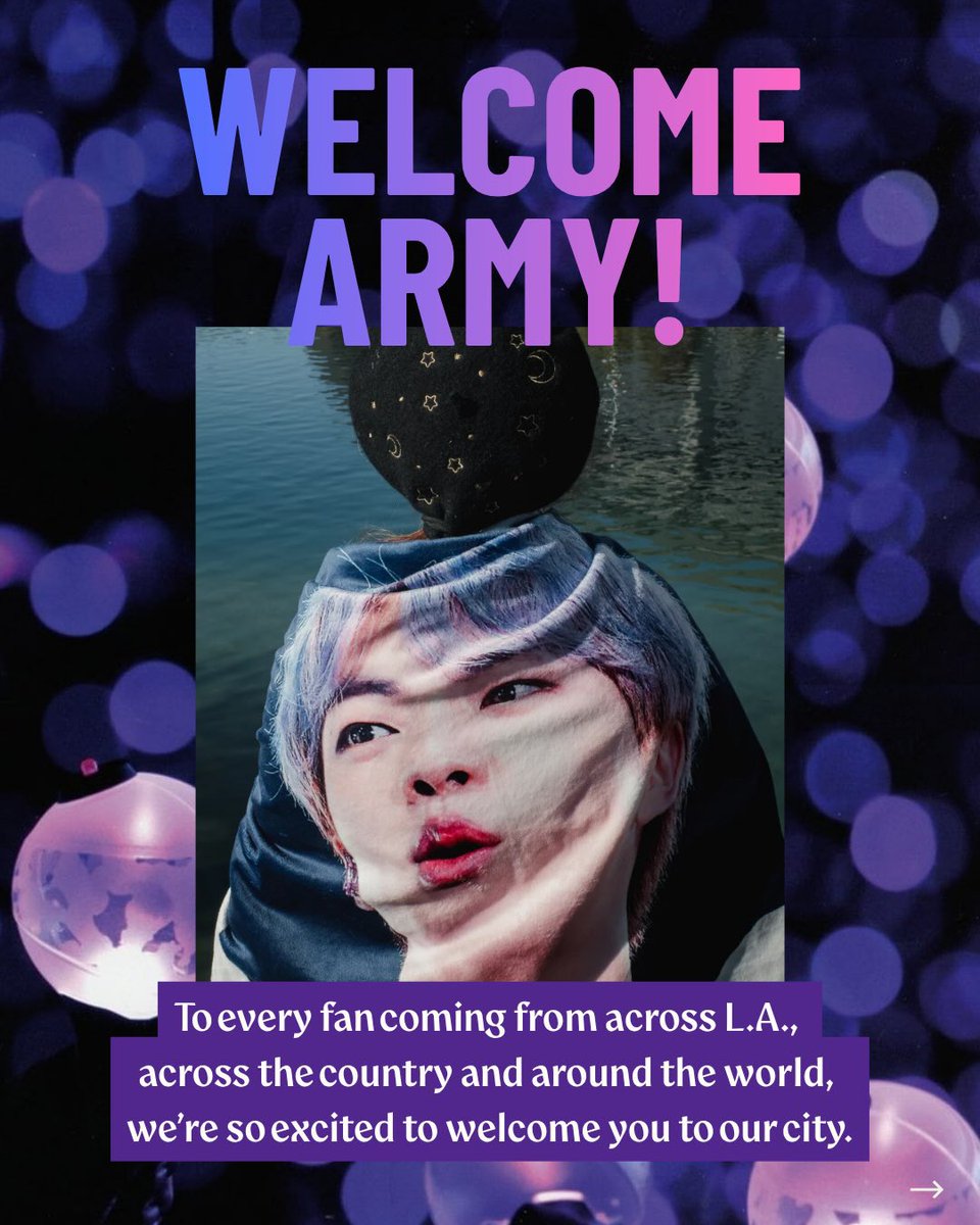 hourjinnie's tweet photo. Karen Bass, the Mayor of Los Angeles, has posted a blanket of Jin on her official instagram!

ANGEL JIN IN LA
#JIN_IN_LOSANGELES_D1
#BTS_WORLDTOUR_ARIRANG_LOSANGELES https://t.co/0465Vk5NQA