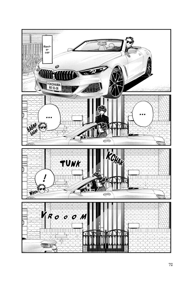 KomikiOfficial's tweet photo. Can we talk about Masayoshi Komi's financial status?

Not only he does have great work-life balance in Japan, but in Ch. 215 he casually rents a premium BMW 8 Series Convertible for a drive with Shousuke!

Renting one can cost around $200–$350/day. Holy crap! 👀

#KomiSan #Komiki https://t.co/micNnwIath