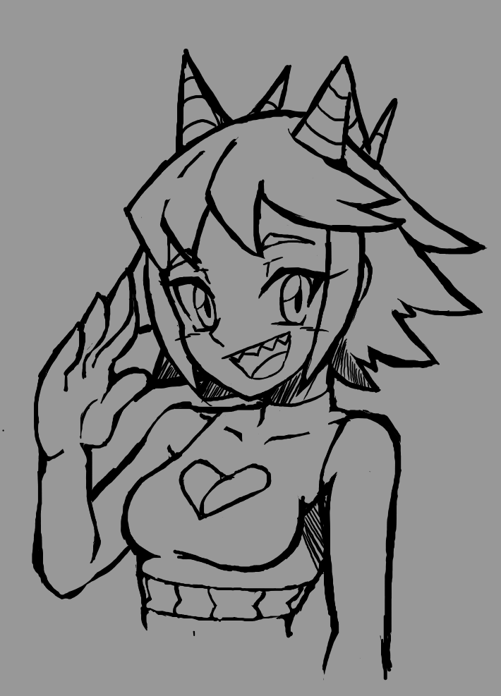 Velvetdrago's tweet photo. Made a quick demon girl sketch https://t.co/b1BarZF79v