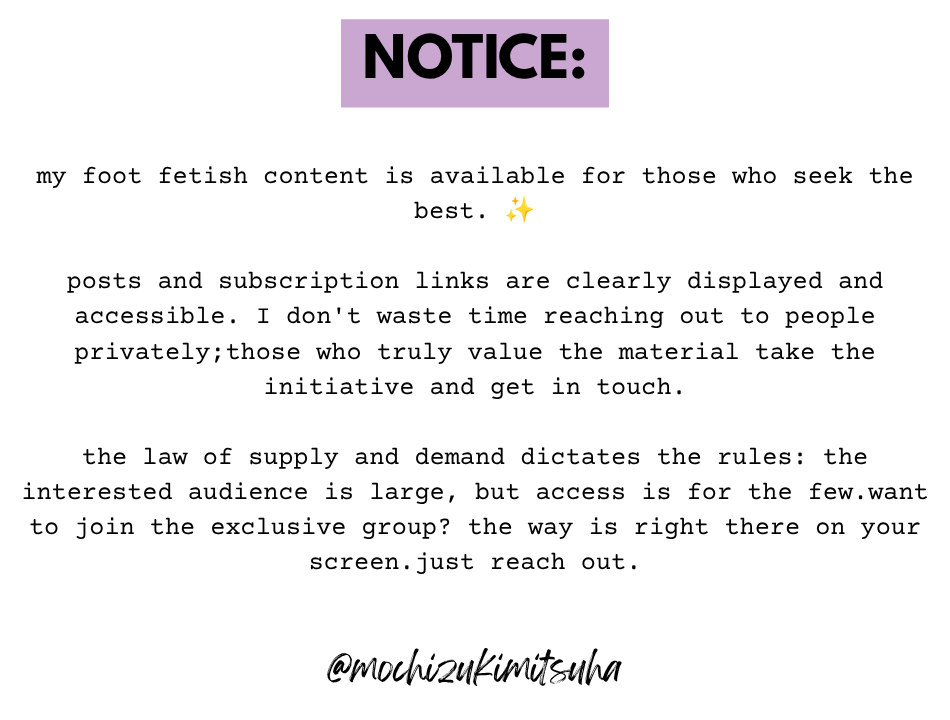 chizukimitsuha's tweet photo. leiam com atenção /  read carefully  

#Sale #FetishContentCreator #Feet #FeetFetısh #FeetWorshi̇p https://t.co/g7DaHR2UTv