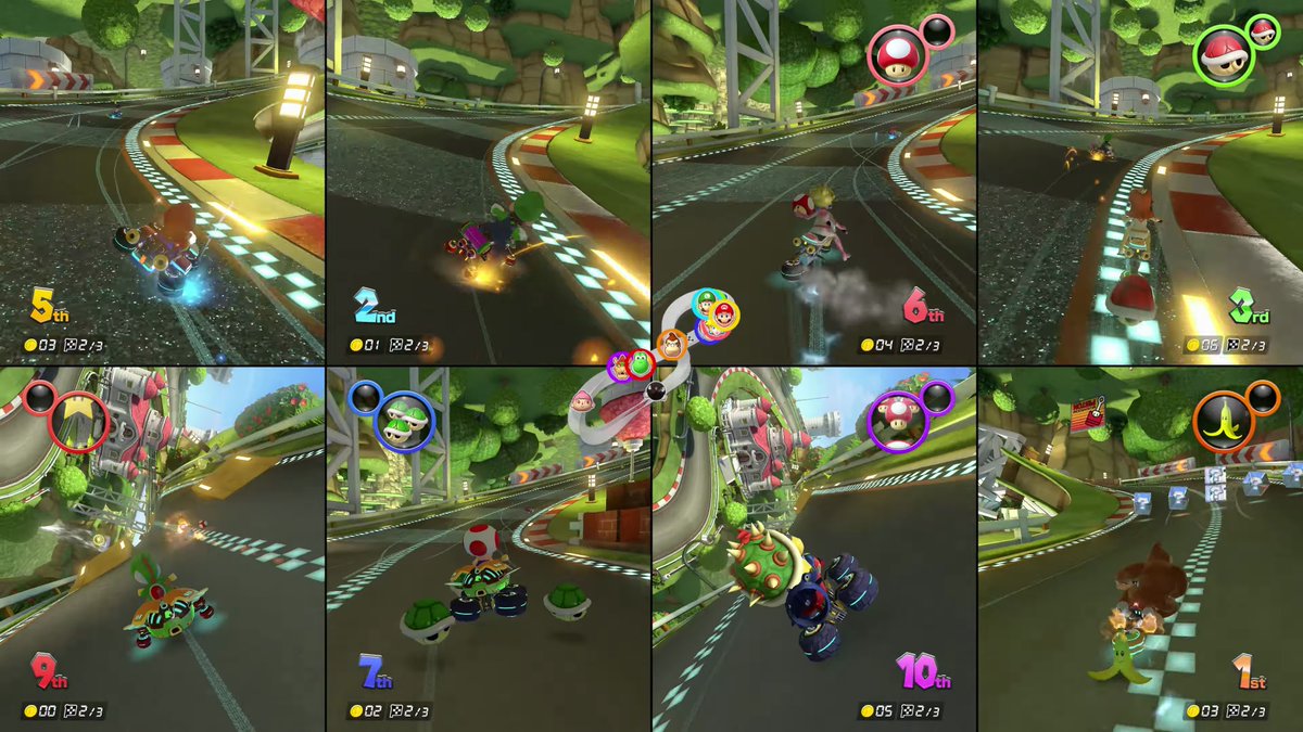 OatmealDome's tweet photo. [Mario Kart 8 Deluxe]

You can now play 8 player local splitscreen on a Switch 2 after installing the version 4.0.0 update. https://t.co/SeiYw8TKcp