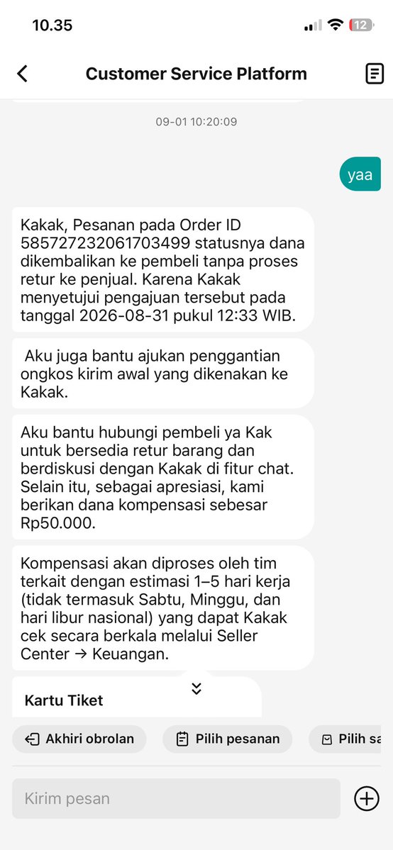 BookishBeauty_'s tweet photo. alhamdulillah cerita ke cs
katanya bakal dikasih kompensasi 50k

hitung2 buat ngurangin kerugian 38k
makasii ya Allah atas solusinya 🤲🏻 https://t.co/HaOBiMwXwr