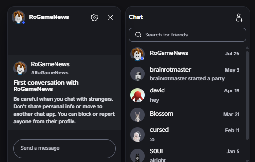 RoGameNews's tweet photo. Roblox has been rolling out a new Chat UI for some users. ✨
#RobloxDevs #RobloxDev #RobloxUpdate #New #UI #UX https://t.co/yXYGfKkbiC
