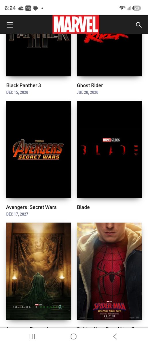 OffbrandX's tweet photo. @LFG_Action @DiscussingFilm movie is still listed as upcoming on the Marvel website so I wouldnt say "cancelled" https://t.co/gT8rXlbwzX
