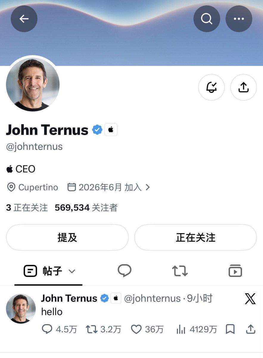XiaoHolly's tweet photo. 9个小时 涨粉快60万 也只有苹果的新CEO了🤣大家还是期待新气象的吧 https://t.co/MKuP5Cer3e
