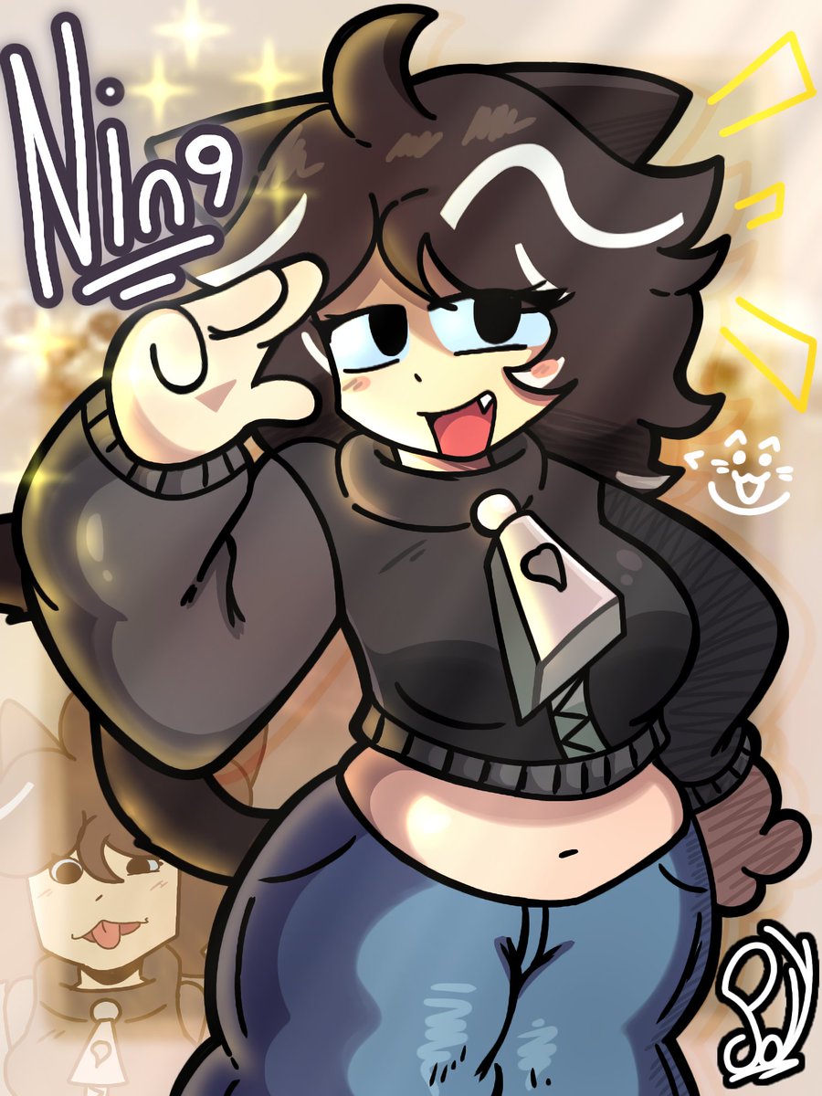 CrealArtist's tweet photo. Nina the silly creature, I thought this character was cute. 

Character from @doodly_sheery I hope you like it (I had forgotten to upload it here too) https://t.co/RC8jrE5bSH