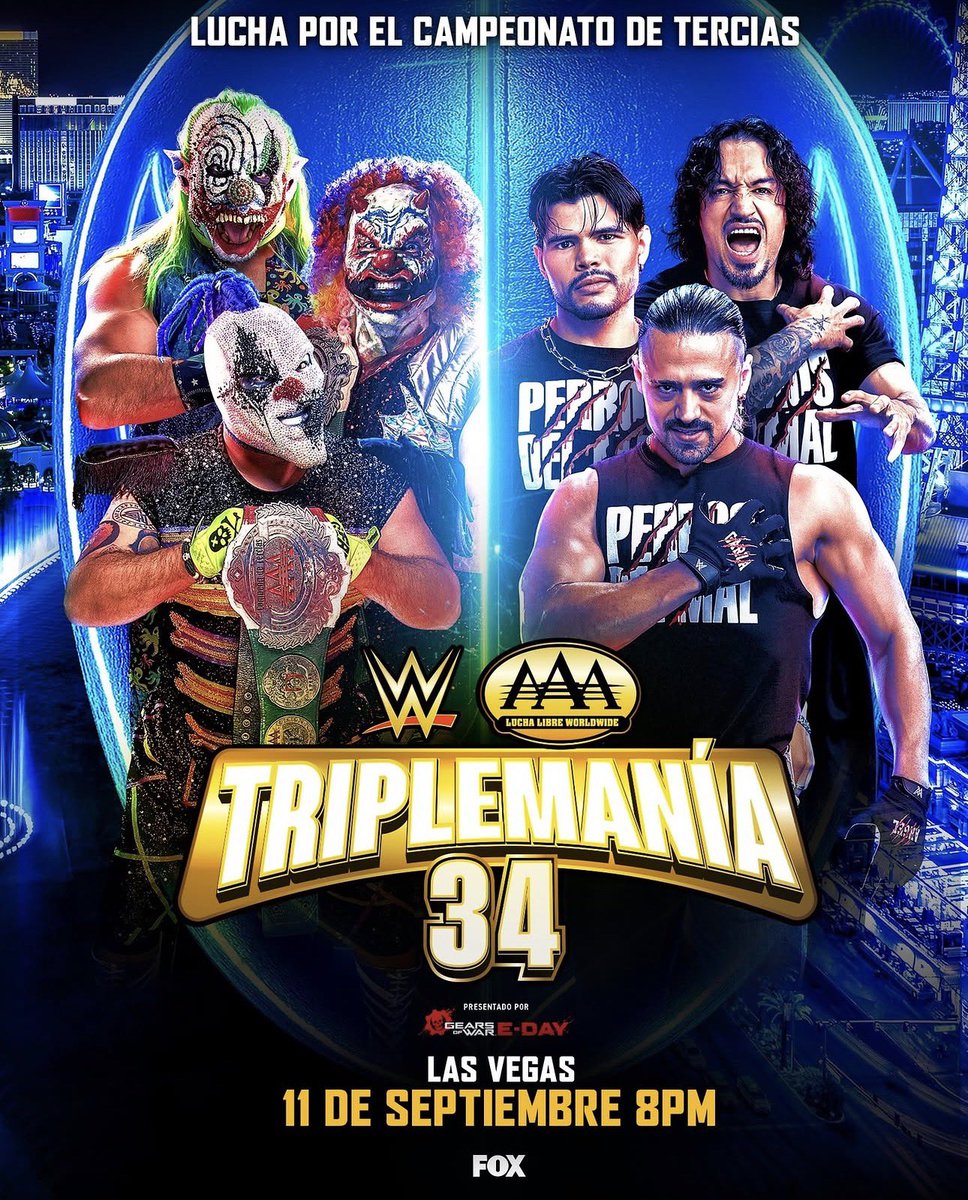 luchalibreonlin's tweet photo. Oficial: Psycho Circus defienden los Campeonatos Mundiales de Tercias de AAA ante Los Perros del Mal. https://t.co/sY7bGbc9Pp