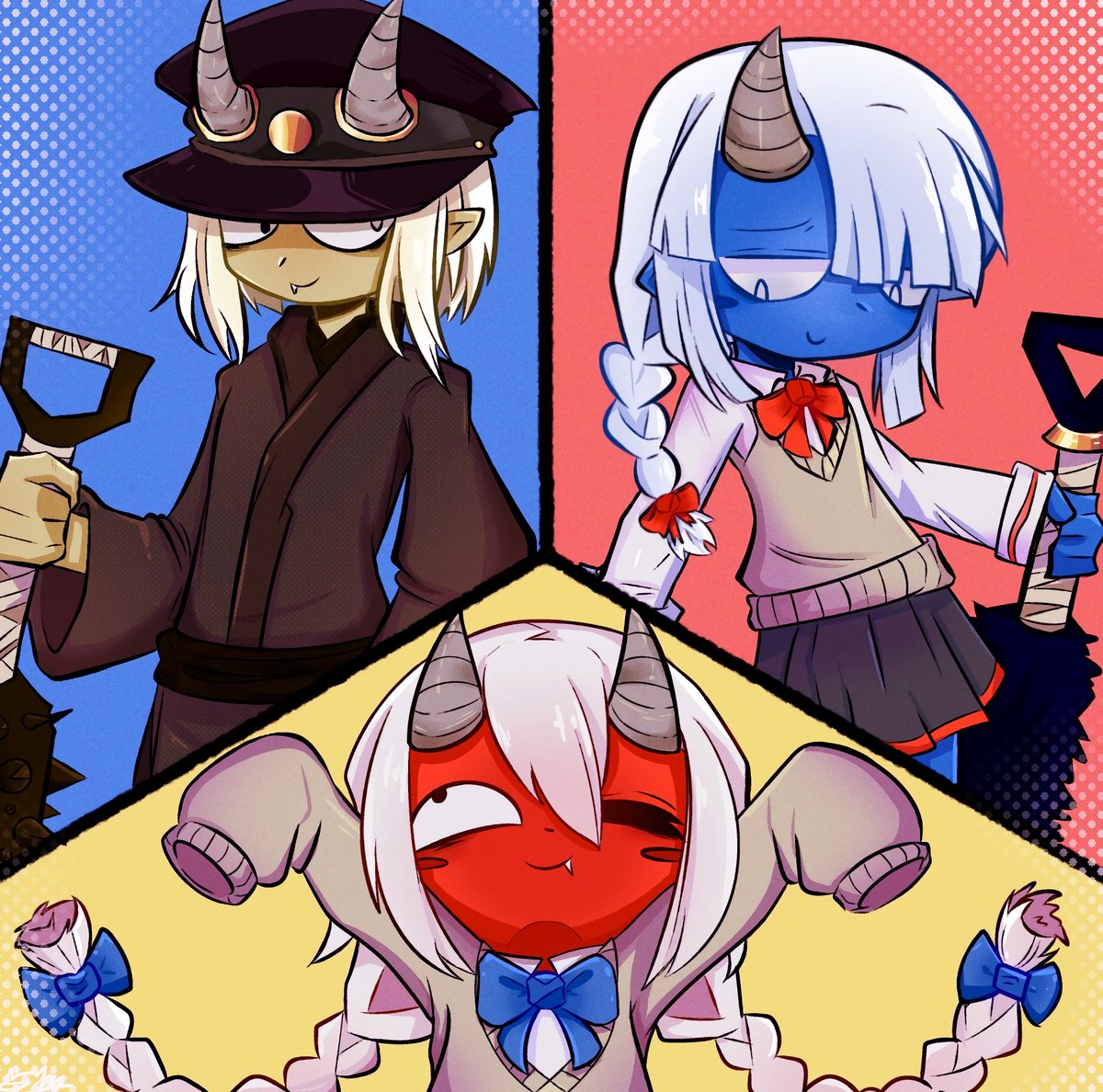 NexDummy's tweet photo. KIKI, KIHEKI Y KIKU denle más protagonismo a estos onis 💔
#okegom #funamusea https://t.co/1K186lcBDF