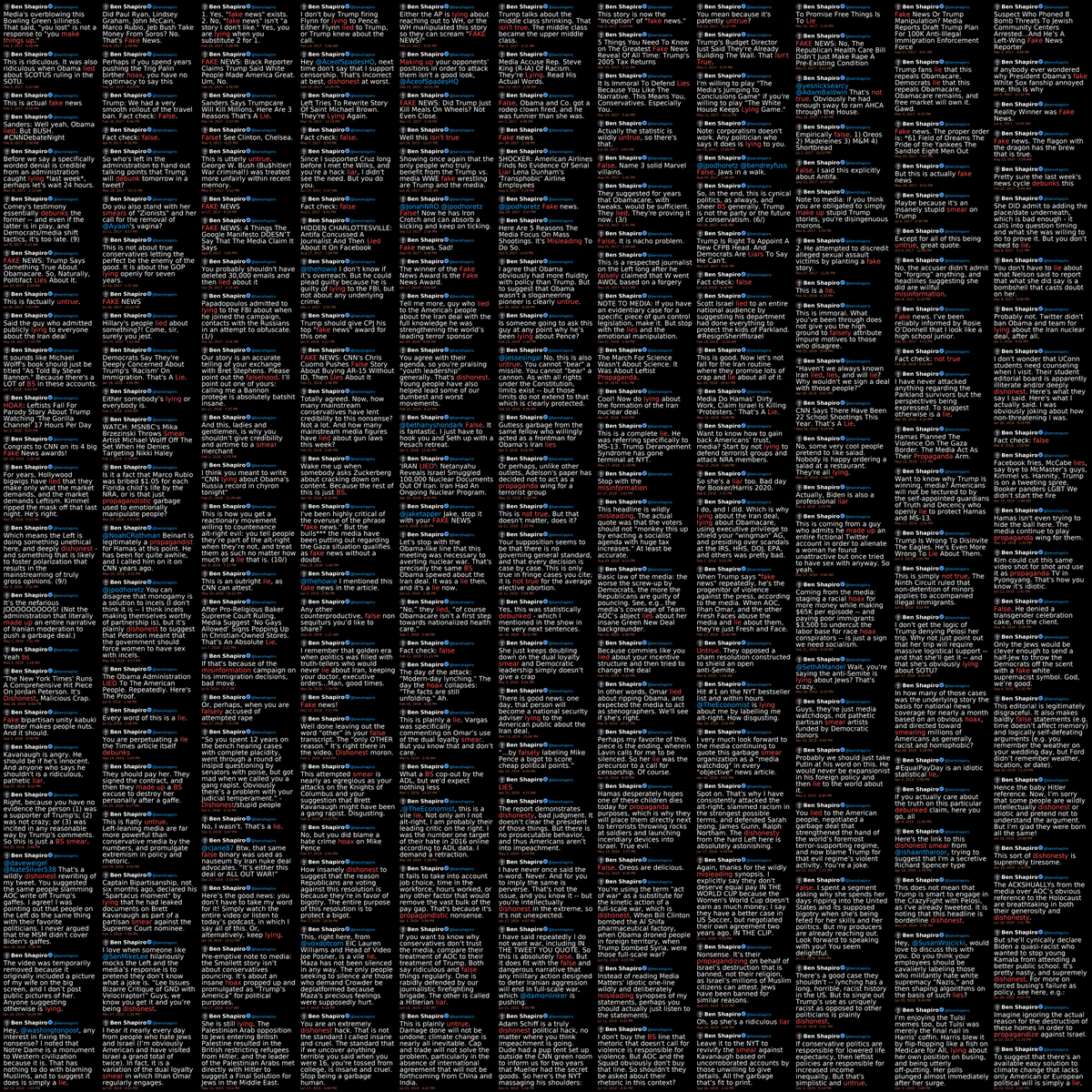 Wallface's tweet photo. Posting this again, hoping X won't make it look deleted this time.
Here are 1,001 posts from a random dude accusing someone of lying or pushing propaganda. https://t.co/jNOtxwyOXB