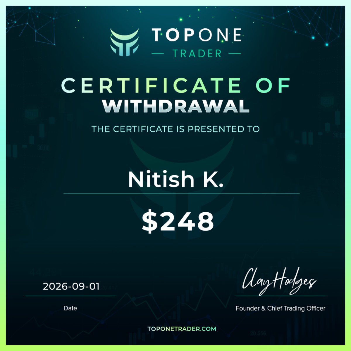 wealthfxnitish's tweet photo. First payout of the Winter Challenge. ❄️

Received my first payout from @TopOneTrader on my $5K funded account.

💰 $248 payout.

This is just the beginning.

The goal is still $25,000 in payouts by Dec 31, and I'll document every step publicly—wins, losses, funded accounts, and payouts.

Appreciate the fast payout experience. 🤝

cc: @claybhodges @MatthewDMorris

#PropFirm #Forex #XAUUSD #BuildInPublic