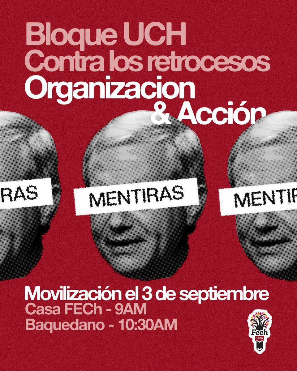 ElHiloCL's tweet photo. 🔴 SE SUMAN LOS PESOS PESADOS PARA LA MARCHA ANTI KAST/ANTI FORO DE MADRID DEL 3 DE SEPTIEMBRE:

🔷 La Fech, la Feusach, la Feudp, Acción Palestina en Chile, Aces, Red de Solidaridad Estudiantil, CONFECH, Coordinadora 8M, el CEP, Cordón Secundario, el Movimiento Socialista de Trabajadores, la Central Clasista de Trabajadores, Organizaciones Antifascistas, etc

¿Y tú, te sumas...o vas a dejar pista libre a Kast y el Foro de Madrid?

♦️ Jueves 3 de Septiembre, 10:30 en Plaza Baquedano/Dignidad

#RenunciaKast 
#NoAlForoDeMadrid