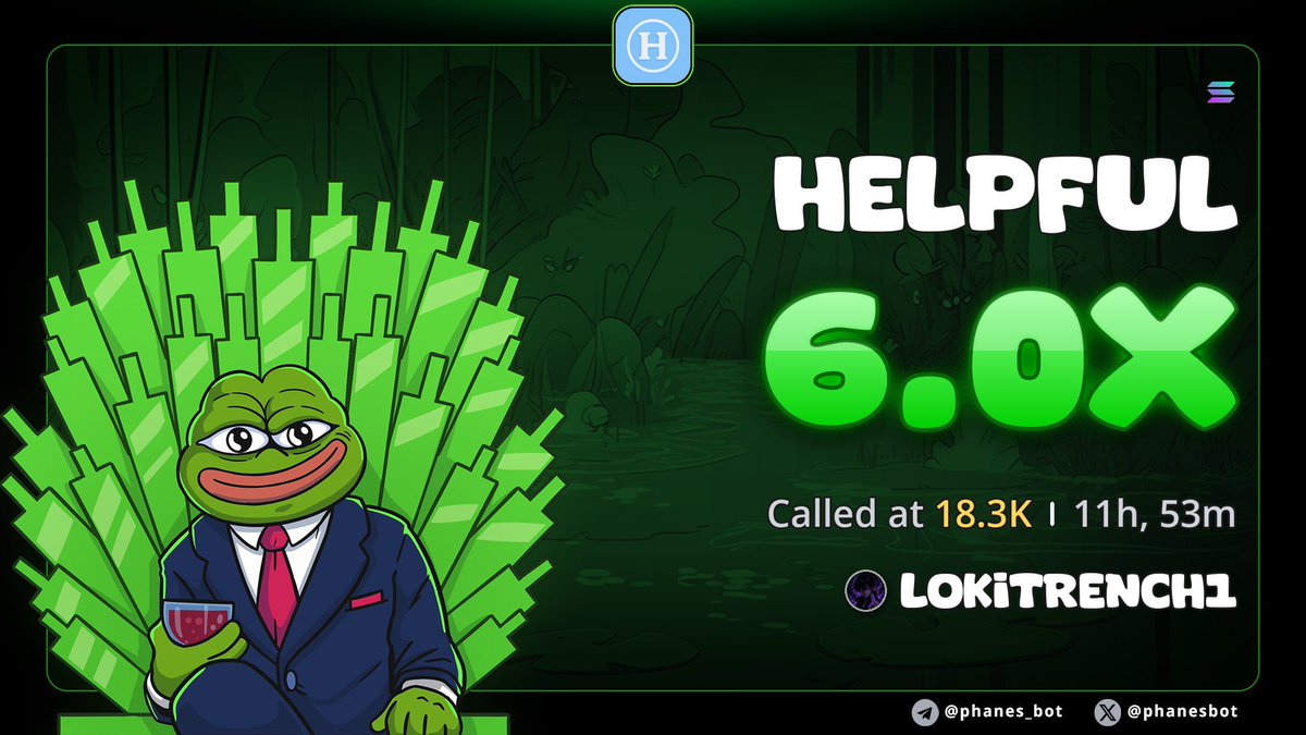 LOKITRENCH's tweet photo. 6x
$HELPFUL

/pnl HT3vTUGsYfWQMQqbL9dNG87tYbSStkU7CTjBba2jpump https://t.co/v3pWq1083F