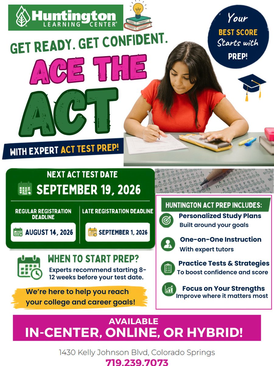 LearningSprings's tweet photo. ✨ Ace the ACT with Confidence! 🎓

A great ACT score can open the door to more college opportunities—and the best time to prepare is now!

Our personalized ACT Test Prep program helps students:
✅ Build confidence with one-on-one instruction
✅ Improve scores with proven... https://t.co/H9QTHp2Vz1