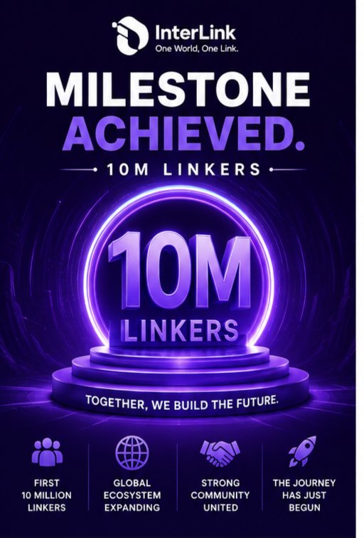 ekambaram143's tweet photo. 🏆🌐 MILESTONE ACHIEVED: 10M LINKERS! 💜✨
History made! Together, we build the future as InterLink reaches a massive landmark of 10 Million Linkers worldwide.
#InterLink #MilestoneAchieved #10MLinkers #OneWorldOneLink #Web3 #CryptoCommunity #BlockchainMilestone #FutureReady https://t.co/UxtnUnCDVV