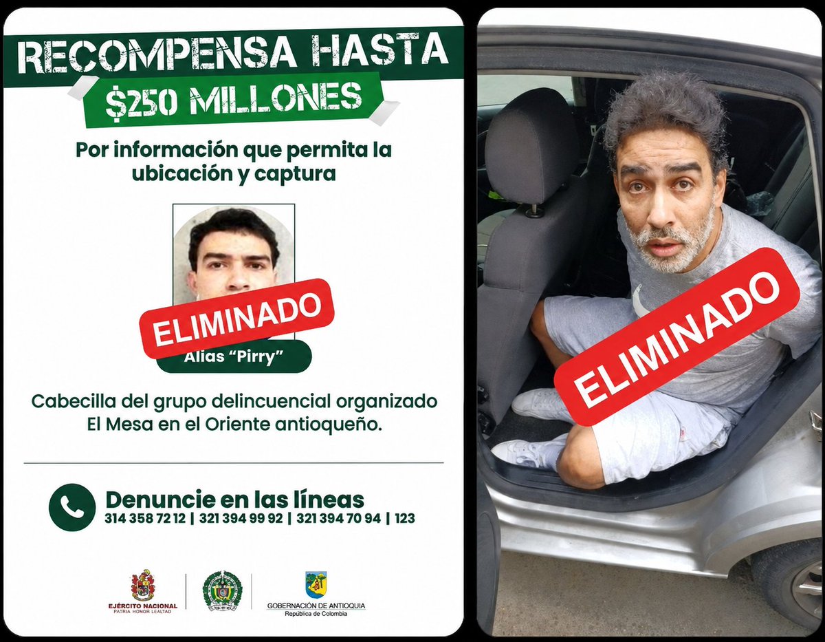 casgutha's tweet photo. @ABDELAESPRIELLA @FicoGutierrez @AndresJRendonC @PoliciaColombia @COL_EJERCITO y si mejor cambiamos el capturado por ELIMINADO,y saben a qué me refiero 🫡😎 https://t.co/IxvPrafNHK