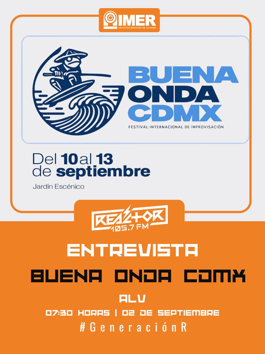 Reactor105's tweet photo. Sintoniza #Reactor105 mañana en punto de las 07:30 horas y no te pierdas a #ALV quienes estarán charlando con Buena Onda CDMX.
#GeneraciónR https://t.co/y6IRtm4vTY