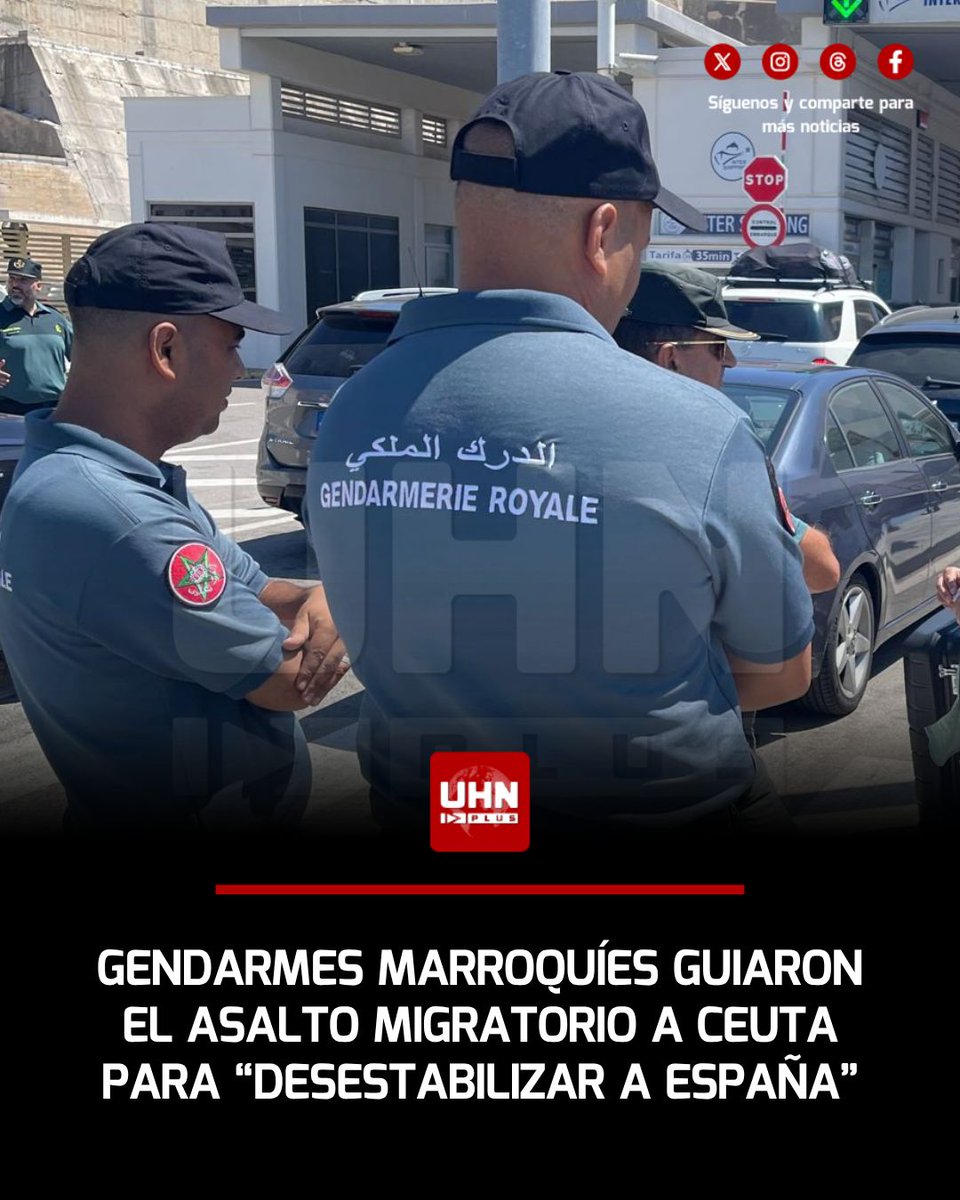 UHN_Plus's tweet photo. 🇪🇸🇲🇦‼️ | Un informe de la unidad de inteligencia de la Policía Nacional entregado a la Audiencia Nacional confirmó que la masiva invasión de más de 72.000 inmigrantes a Ceuta fue una operación "bélica planificada por la inteligencia y las fuerzas de Marruecos", de acuerdo a reportes de El Español. Según la investigación, gendarmes y agentes de paisano dirigieron el colapso fronterizo para anular la respuesta de España.