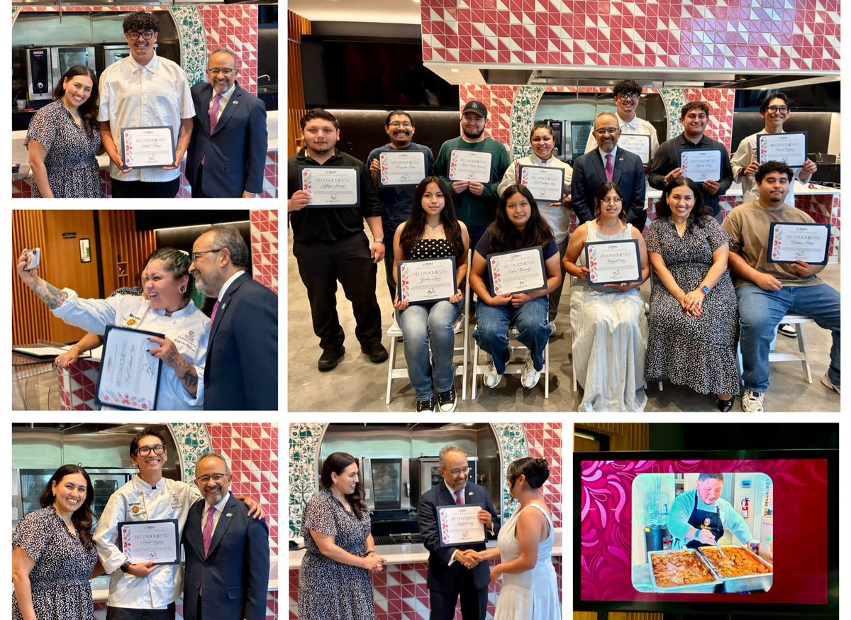 carlos_glezgtez's tweet photo. Se llevó a cabo la ceremonia de reconocimiento a los estudiantes de LA Cocina de Gloria Molina (@LAPlazaLA) por su valiosa participación y colaboración en el pasado #FlavorsOfBaja+Oaxaca, evento gastronómico de procuración de fondos para #BecasAlas. https://t.co/EsBWsYYQF1