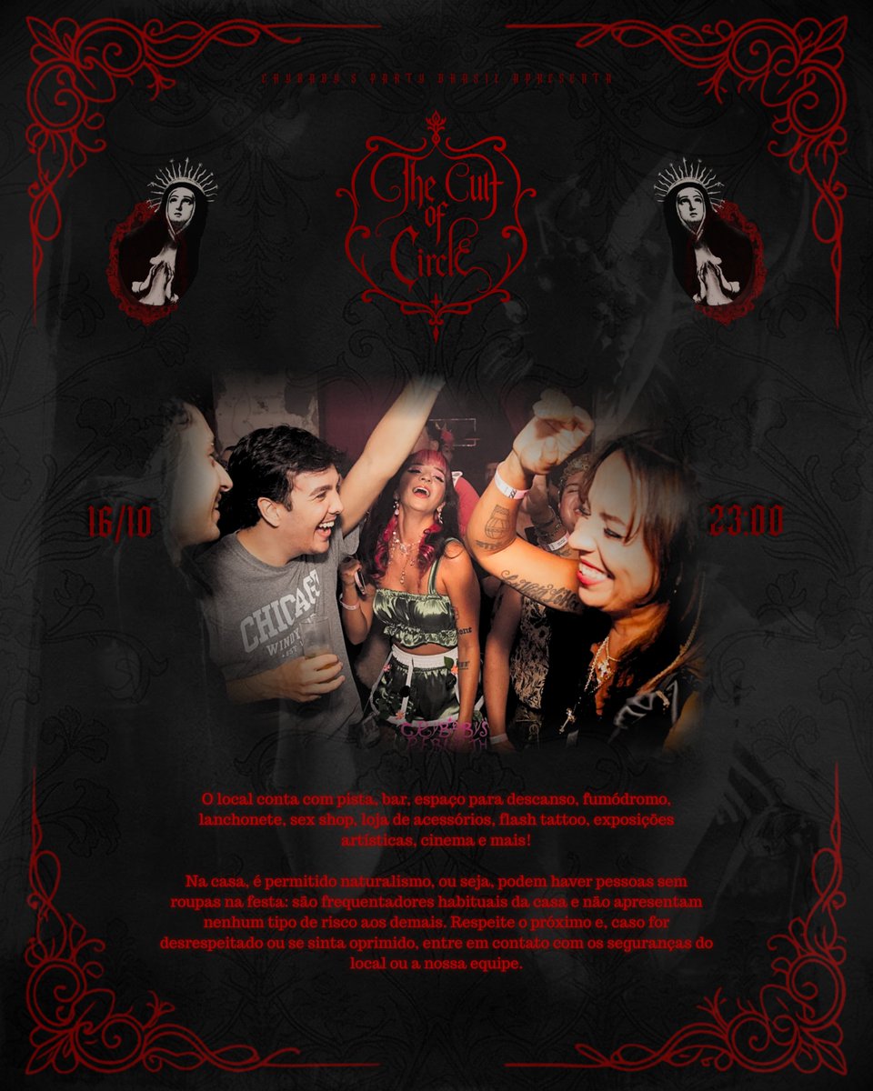 crybabyspartybr's tweet photo. 𝔦𝔰 𝔱𝔥𝔦𝔰 𝔞 𝔠𝔲𝔩𝔱? 𝔠𝔞𝔫 𝔦 𝔠𝔬𝔪𝔢 𝔥𝔬𝔪𝔢? 

Um bom culto de bruxas merece um lugar digno, não é? Para o nosso ritual, a Casa da Luz foi a escolha perfeita... mas tome cuidado! Vocês serão observades... 👁️

🎫 Ingressos disponíveis: https://t.co/WBNjQdHP87 https://t.co/28J6py1Ss3