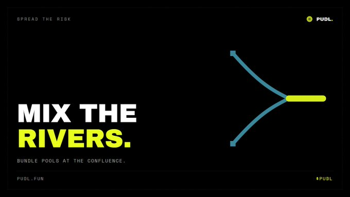 PudlFun's tweet photo. Don't tie yourself to one coin.

At a confluence, rivers merge — and so can your nets. Mix 2–4 pools into one bundle and spread your risk across them.

One dumps? The others keep flowing. https://t.co/2C083jQn51 https://t.co/SL5xkUi0lZ
