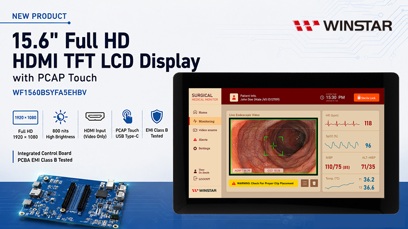 WinstarDisplay's tweet photo. Simplify HMI integration with WINSTAR's new 15.6" HDMI TFT LCD.

1920×1080 Full HD, 800 nits, PCAP touch via USB Type-C, integrated control board, and EMI Class B tested PCBA.

https://t.co/vSZglkxlFW

#HDMIDisplay #IndustrialHMI #WINSTAR https://t.co/rtCzGvtlgK